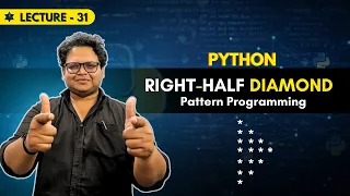 Right Half Diamond Pattern in Python Pattern Programming Zero to Placement