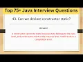 Top 75 Java Tricky Interview Questions - Can we declare constructor static