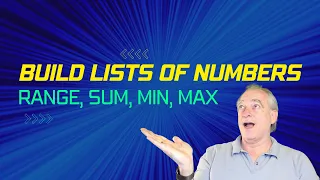 Range sum max min - build and analyze lists of numbers in Python