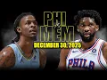 Philadelphia 76ers vs Memphis Grizzlies Full Game Highlights - December 30 2025 NBA Season