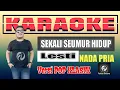 KARAOKE SEKALI SEUMUR HIDUP VERSI POP NADA PRIA | LESTI