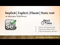 Implicit wait Explicit wait Fluent wait Static wait in selenium Webdriver step by step
