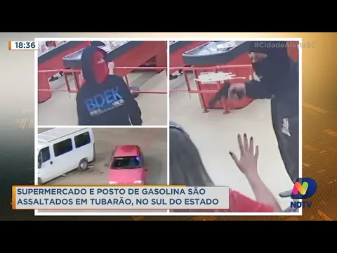 Supermercado e posto de gasolina são assaltados em Tubarão