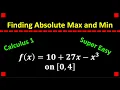 Finding Absolute Max Min in Calculus 1