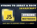 How to convert String to Array in Javascript JS Array Method JS String Method Hindi