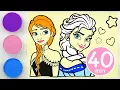 Sand painting princess Frozen Elsa Anna more coloring children s s