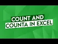 COUNT vs COUNTA Function in Excel