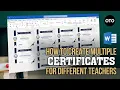 Make Multiple Certificates in Microsoft Word with One Template Mail Merge