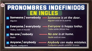 Los Pronombres Indefinidos En Inglés: Someone, somebody, something, everyone, nobody