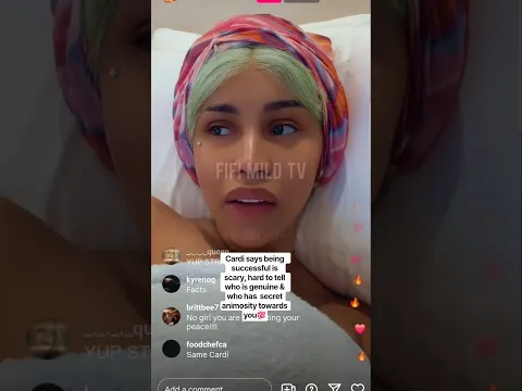 Cardi says being successful is scary, hard to tell who is genuine & who has secret animosity
