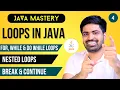 Loops in Java For loop While loop Do while loop Nested loops in Java Break Continue