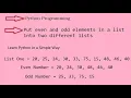 Write A Program To Put Even And Odd Elements In A List Into Two Different Lists Hindi