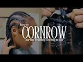 HAIR TUTORIAL how to do 8 feed-in braids parting cornrowing more