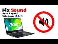 How to Fix Sound Driver Issues on Acer Laptop - Easy Fixing On Windows 10 11 Guide