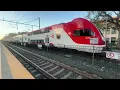 Southbound Express caltrain meets Northbound Local caltrain at Menlo Park Station