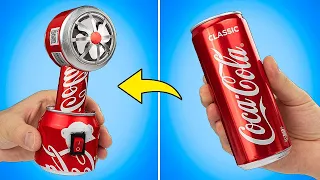 كيف تصنع مروحة مكتب USB صغيرة لا تصدق من علب كوكا كولا افكار واختراعات ابداعية 