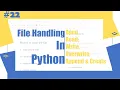 Python Tutorial - 22 File Handling in Python Python for Beginners Learnerea