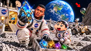 GTA 5 Shinchan & Franklin Go to the Moon! NASA Space Adventure π