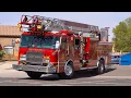 Rural Metro Fire Dept New Ladder 845 AMR-597 and x1 PCSO Unit responding