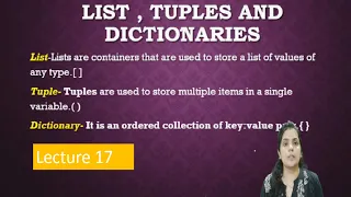 Lists Tuples and Dictionary in Python Python for Data Science Data Science full course in Hindi