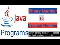 Java program to convert a binary number to decimal number binary to Decimal in java in Hindi