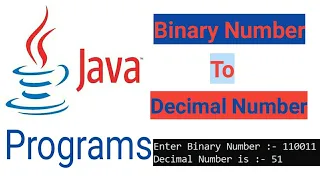 Java program to convert a binary number to decimal number binary to Decimal in java in Hindi
