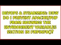 How do I prevent from showing the environment variables section in phpinfo