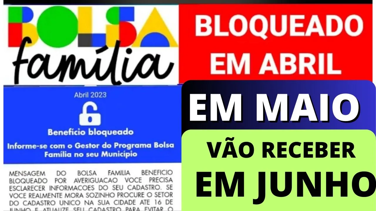 ⚠️ ATENÇÃO BOLSA FAMÍLIA BLOQUEADO MÊS DE MAIO VÃO RECEBER PAGAMENTO MÊS DE JUNHO?