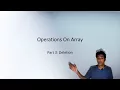 Array Operation in Data Structure part 3 Array Deletion Algorithm in Hindi Tutorial