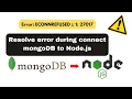 Connect MongoDB to Node js using Hyper Turminal and Resolve error
