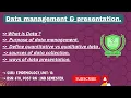 data management and presentation in urdu BsN 6th Post-Rn 2nd semester Unit epidemiology