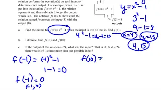 Algebra 1 Function Notation Part 1