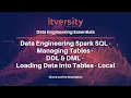 Data Engineering Spark SQL - Managing Tables