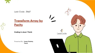 LeetCode 3467 Transform Array by Parity in Java Java in Tamil Learn calmly - Tamil