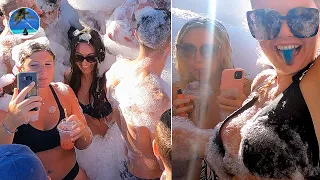 foam party at nissi beach ayia napa cyprus summer at the nissi bay beach bar