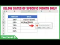 Allow Date of Specific Month - Excel Data Validation