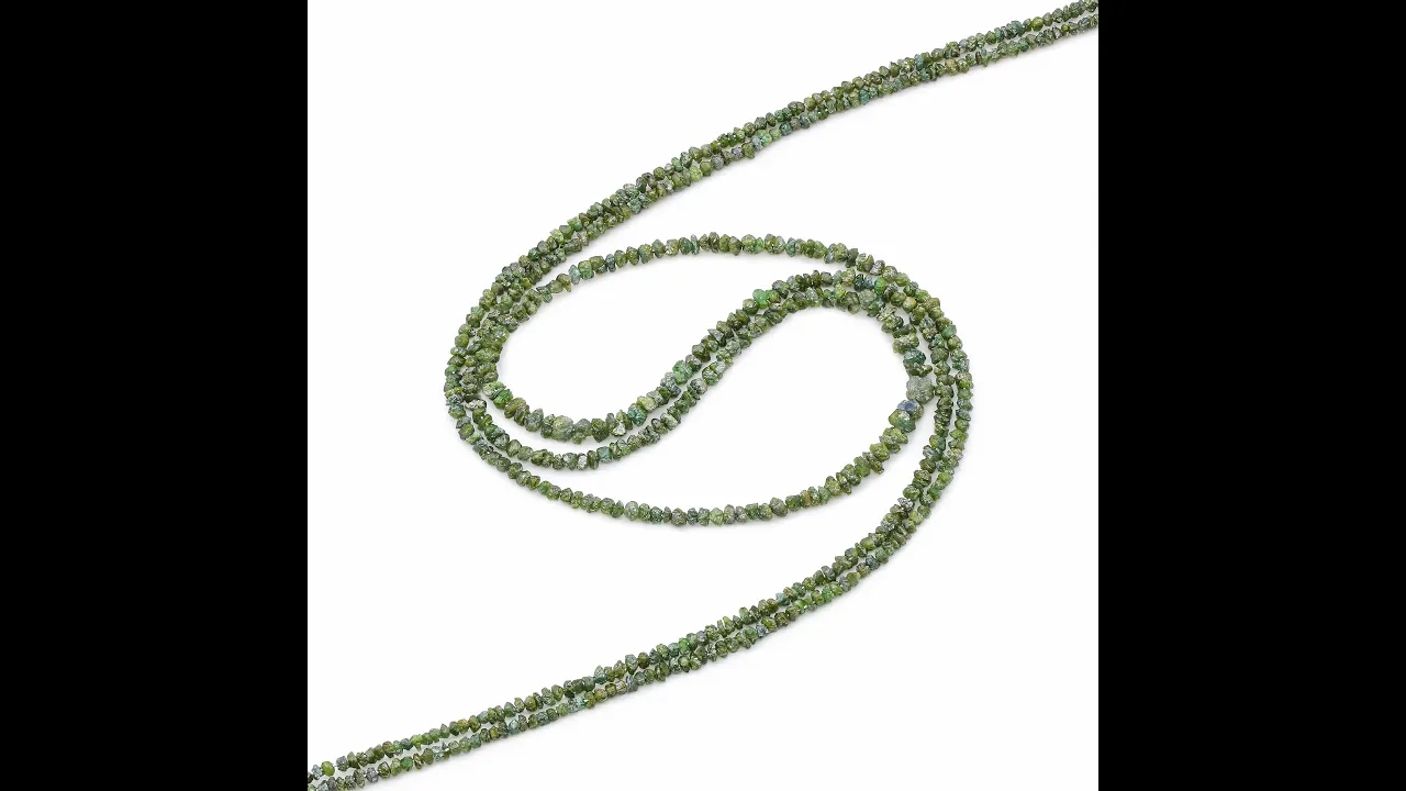 Green Diamond 2mm to 4mm Raw Uncut Nugget Beads (17 Inch)