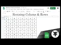 Google Sheets Beginners Change the Column and Row size 0