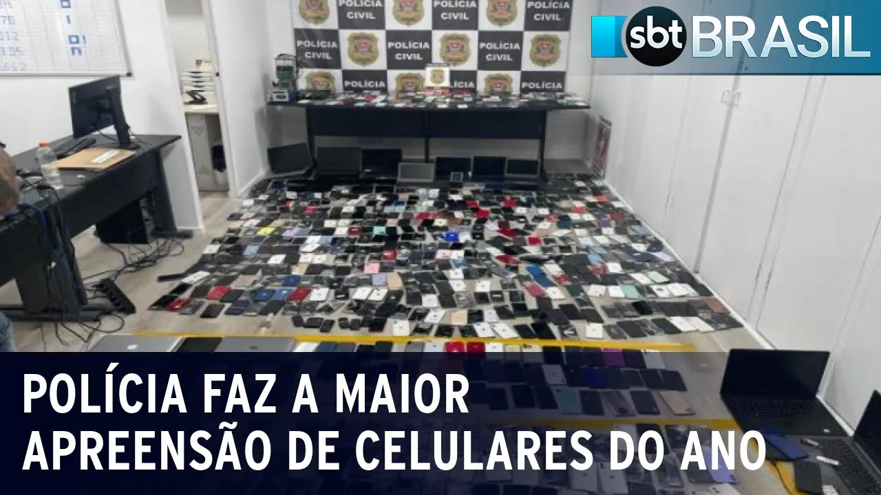 853 aparelhos furtados em São Paulo foram recuperados pela polícia | SBT Brasil (21/11/23)