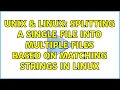 Unix Linux Splitting a single file into multiple files based on matching strings in Linux
