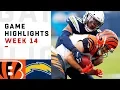 Bengals vs Chargers Week 14 Highlights NFL 2018