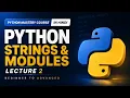 Python Strings Indexing Slicing Methods f-Strings Modules Pip in One Shot Hindi TechSpirit