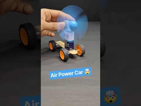 How to make car with 9 volt battery | Air power car using dc motor #car #battery #shorts