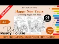 FREE Happy New Years Coloring Pages For Kids 5 Pages