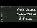 First Unique Character In a String leetcode Python Hindi