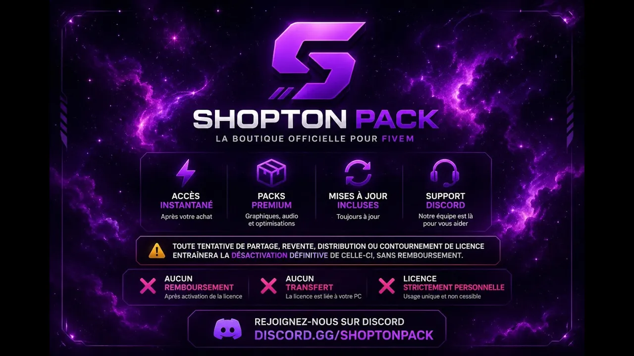 🔑 Licence ShoptonPack 7 jours