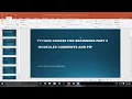 How to use modules comments pip in python python course for beginners part 2