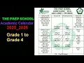 The Prep School Academic calendar 2024-2026 Grade 1-4