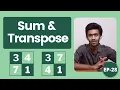 Addition of Matrix Transpose of Matrix C-Programming Ep-27 Tamil code io