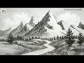 How To Draw Morning Mountains Landscape Art With Single Pencil PAINTLANE
